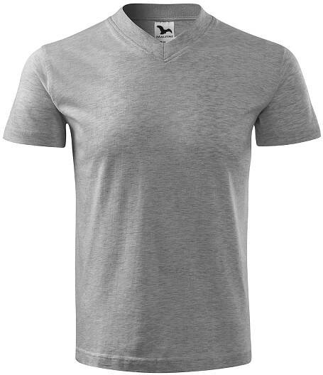 Pánské tričko Malfini V-neck tmavě šedý melír