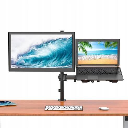 Držák na monitor notebooku 2v1 černý, stolní držák, univerzální Model Držák