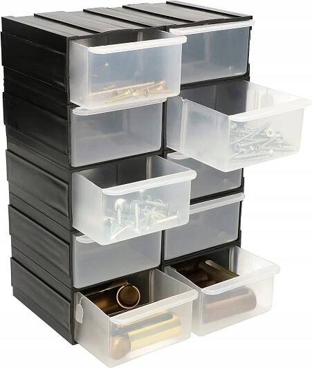 ORGANIZÉR DO DÍLNY, 10 MODULÁRNÍCH ZÁSUVEK, REGÁL