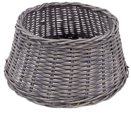Koš na vánoční stromek MACARIO z ratanu, šedý, 26cm, Ø60cm