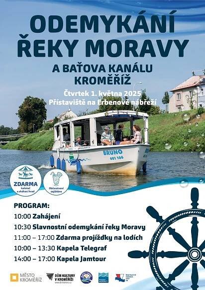 Odemykání řeky Moravy a Baťova kanálu Kroměříž | Kalendář akcí | Moje Kroměříž 