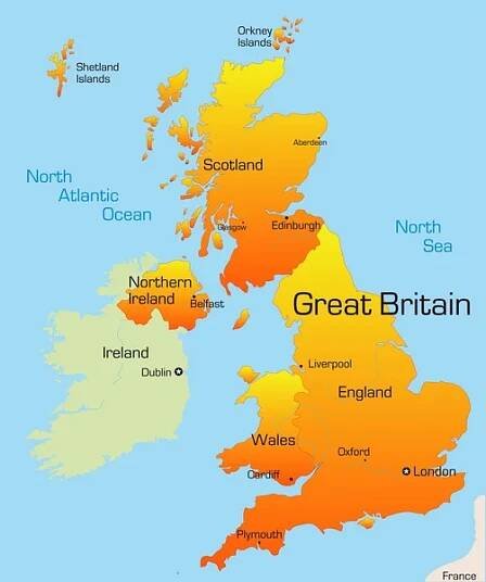 Mapa velká británie Stock vektory