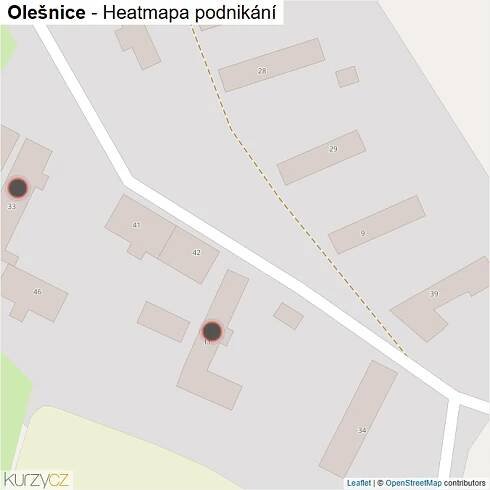 Mapa Olešnice - Firmy v obci.