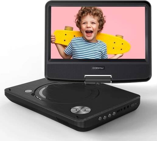 COOAU 11” Portable DVD Player with Eye Protection HD Swivel Screen