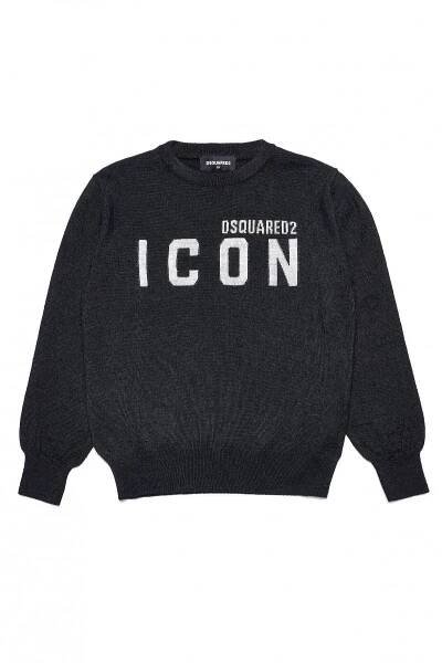 MIKINA DSQUARED2 ICON KNITWEAR BLACK