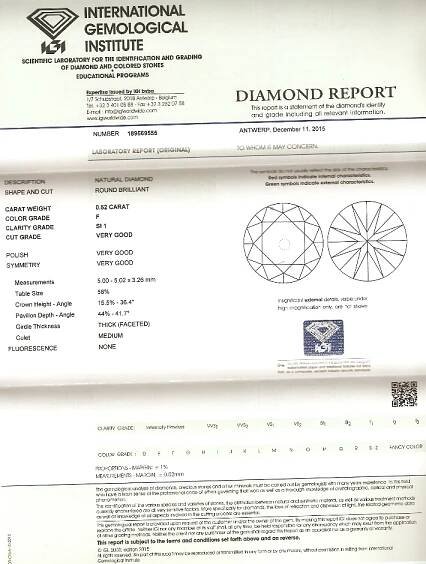 zlaté diamantové náušnice 1.03ct F-G/SI1 s IGI certifikáty | VVDiamonds
