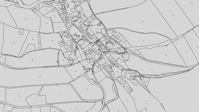 Katastrální mapy pozemků a čísla parcel obce 