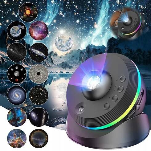 PROJEKTOR NOČNÍ OBLOHY NEBESKÉ PROJEKTORY MODERNÍ NA ZEĎ STROP LED PODLAHA 360°
