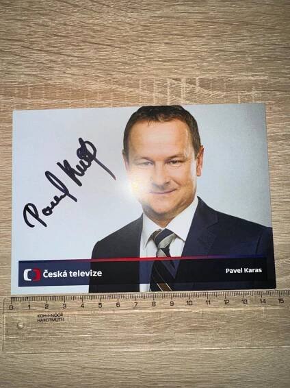 Pavel Karas MODERÁTOR ČT ORIGINÁL AUTOGRAM A FOTO - Ostatní sběratelské předměty