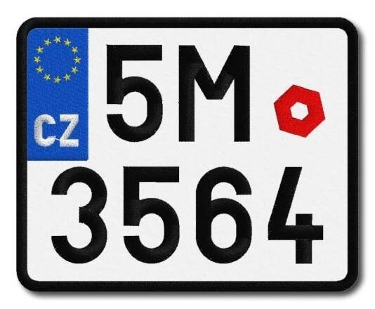 Nášivka SPZ motocyklová 10 x 8 cm