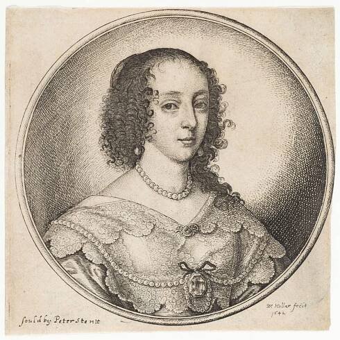 Václav Hollar - rytec, Peter Stent - vydavatel - Královna Henrieta Maria
