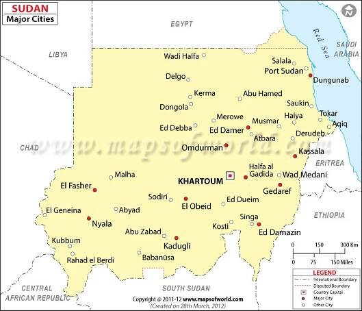 Sudan Cities Map