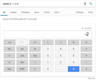 When you search for a math problem, Google gives you a calculator