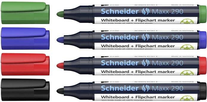 Schneider Schreibgeräte Maxx 290 129094 popisovač na bílé tabule černá, červená, modrá, zelená 4 ks