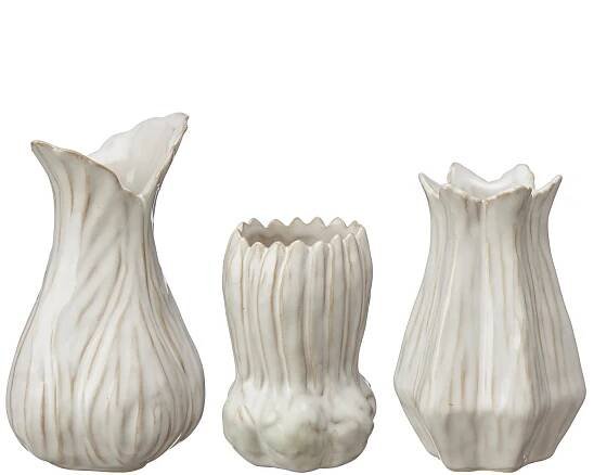 Váza atypická porcelánová LESLIE bílá mix 15cm