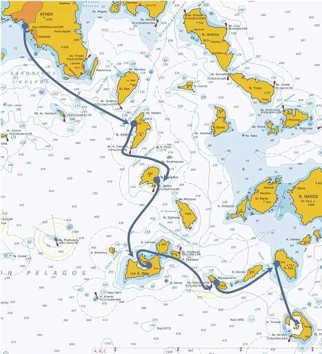 10 days cabin sailing cruise Athens - Santorini