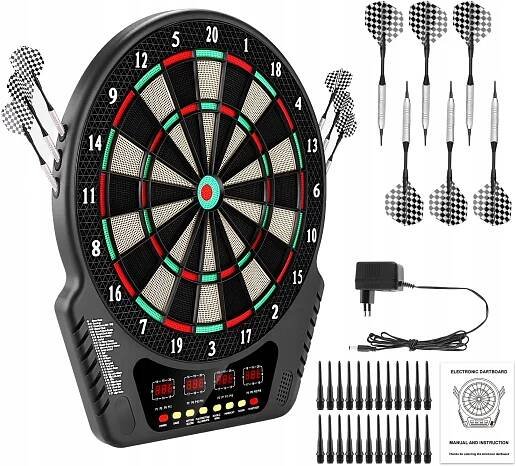 DART ELEKTRONICKÝ TERČ PRO HRANÍ ŠIPEK DÁREK + 24 ŠIPEK