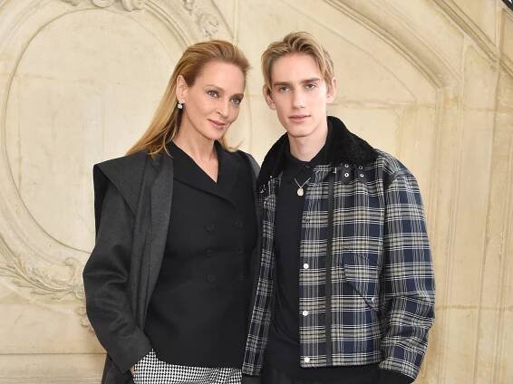 Uma Thurman and Her Son Stole the Show at Dior Couture in Paris
