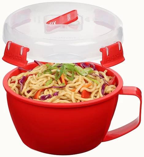 Sistema Microwave dóza na nudle a hranolky 940 ml červená