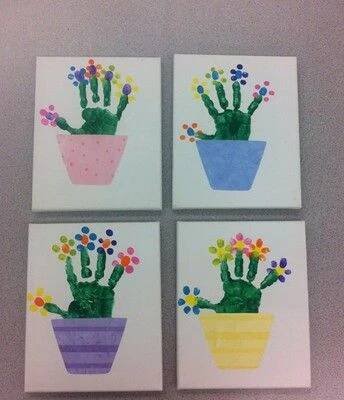 four cards with flowers and cactus in them