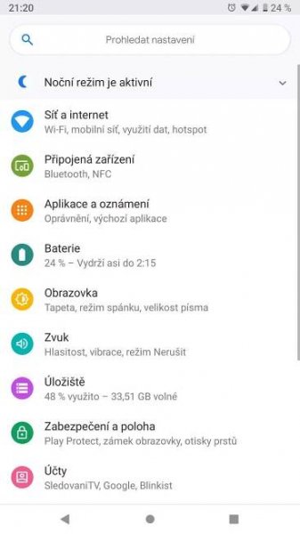 android 9 pie nastaveni 1