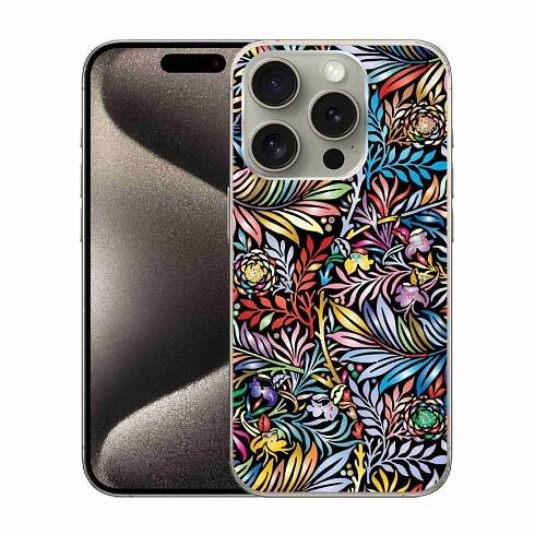 Gelový kryt mmCase na iPhone 15 Pro - květiny 5