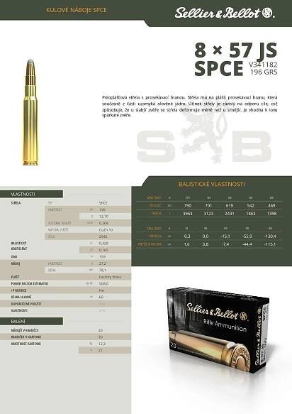 8 x 57 JS SPCE 12,7g - Sellier&Bellot | potreby-lovecke