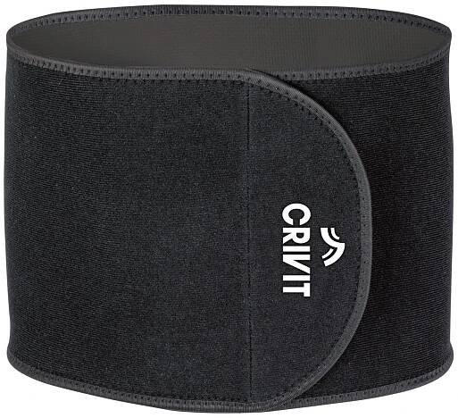 Černý fitness pás Crivit na břicho.