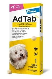 AdTab 112mg žvýkací tablety pro psy >2.5-5.5kg 1ks