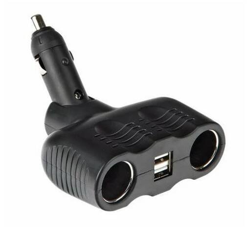 Adaptér rozdvojka zásuvky 12/24V + 2 x USB (max.10A, max. 2A) zapalovače