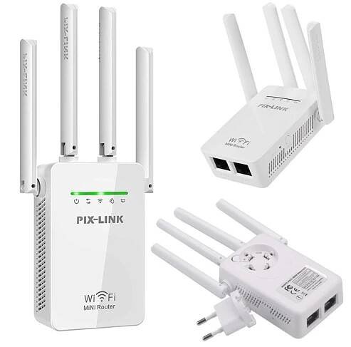 Výkonný zesilovač wifi repeater 300mb/s wps