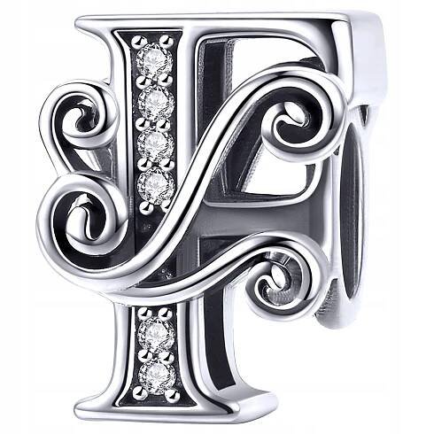 CHARMS LITERKA PÍSMENO F stříbro pr 925 přívěsek korálek S925 stříbrný