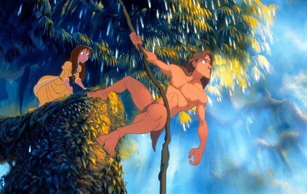 TARZAN, Jane Porter (voice: Minnie Driver), Tarzan (voice: Tony Goldwyn), 1999. ©Walt Disney Co./courtesy Everett Collection (image upgraded to 17.8 x 11.3 in)
