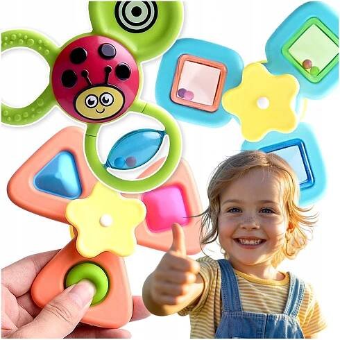 FIDGET SPINNER S PŘÍSAVKOU SENZORICKÁ KOUPEL DÁREK CHRASTÍTKO 3 KUSY