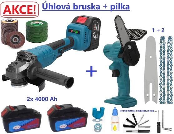 Aku Úhlová bruska Flexa + malá Pilka + 2x 4000mAh | Aukro