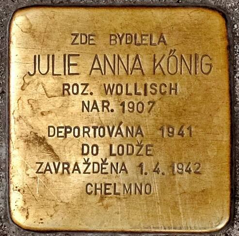 Soubor:Karlovy Vary Stolperstein Julie Anna König roz. Wollisch.jpg