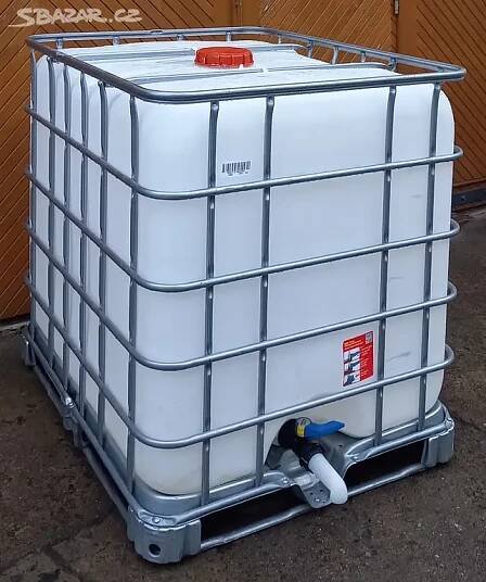 IBC kontejner 1000 litrů, nádrž, Dešťovka