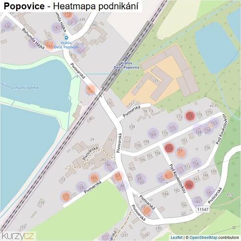 Mapa Popovice - Firmy v části obce.