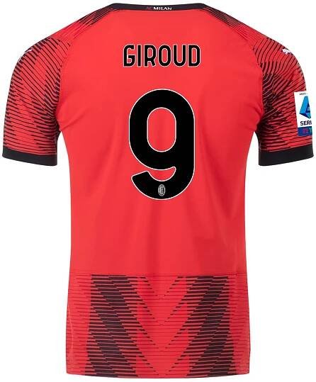 Olivier Giroud AC Milan 23/24 Authentic Home Jersey by PUMA