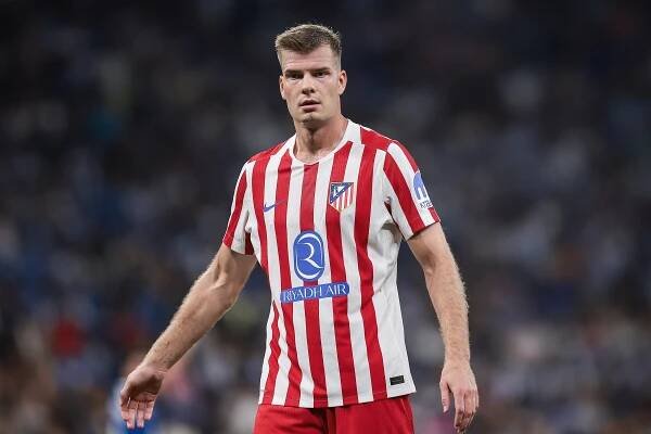 Alexander Sorloth of Atlético Madrid during a La Liga match.