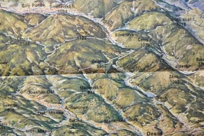 JIZERSKÉ HORY - POHLEDOVÁ MAPA - 1985 - LIBEREC JABLONEC - Staré mapy a veduty