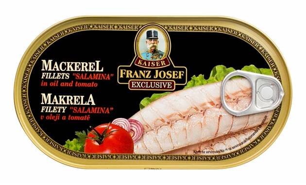 Franz Josef Kaiser Makrela filety Salamina v oleji a tomatě 170 g od 59 Kč