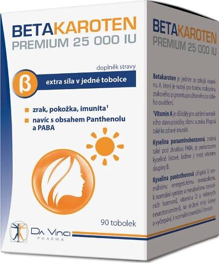 Da Vinci Pharma Beta karoten Premium 25 000 IU 90 tob. od 235 Kč