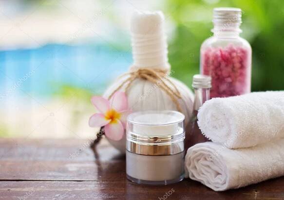 Lázeňské procedury, masáže a wellness koncept pozadí — Stock obrázek zdarma
