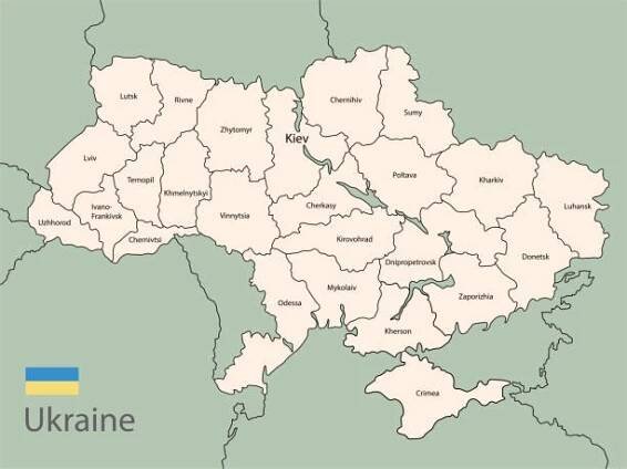 mapa s regiony ukrajiny - cherson stock ilustrace