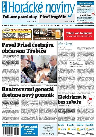 Časopis Horácké Noviny Pátek 3.8.2018 č. 057