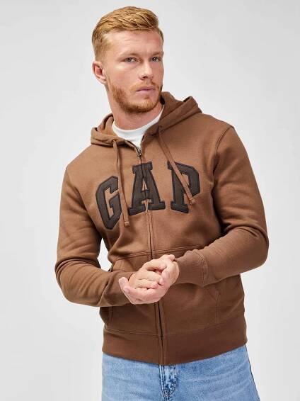 GAP Mikina s logem a kapucí fleece - Pánské