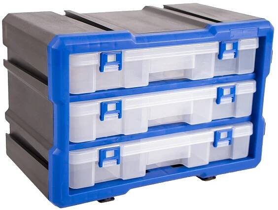 Plastový organizér, 3 uzavíratelné boxy - MW1803