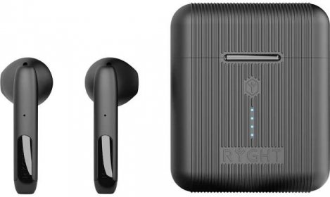 RYGHT VEHO špuntová sluchátka Bluetooth® černá headset, regulace hlasitosti, dotykové ovládání