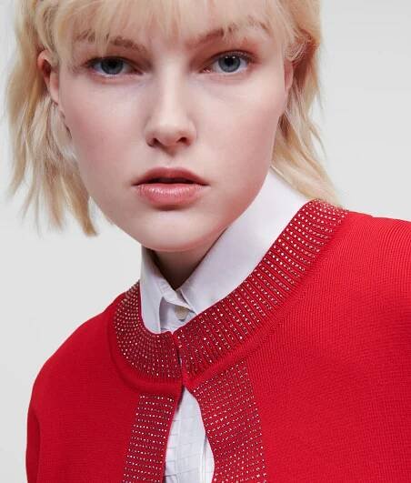 SVETR KARL LAGERFELD RHINESTONE CARDIGAN - Fotografie č. 5